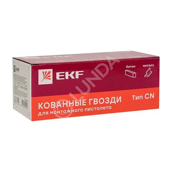 Кованые гвозди по бетону, металлу (тип CN) Bullet Type, цинкование, 1000 шт, EKF