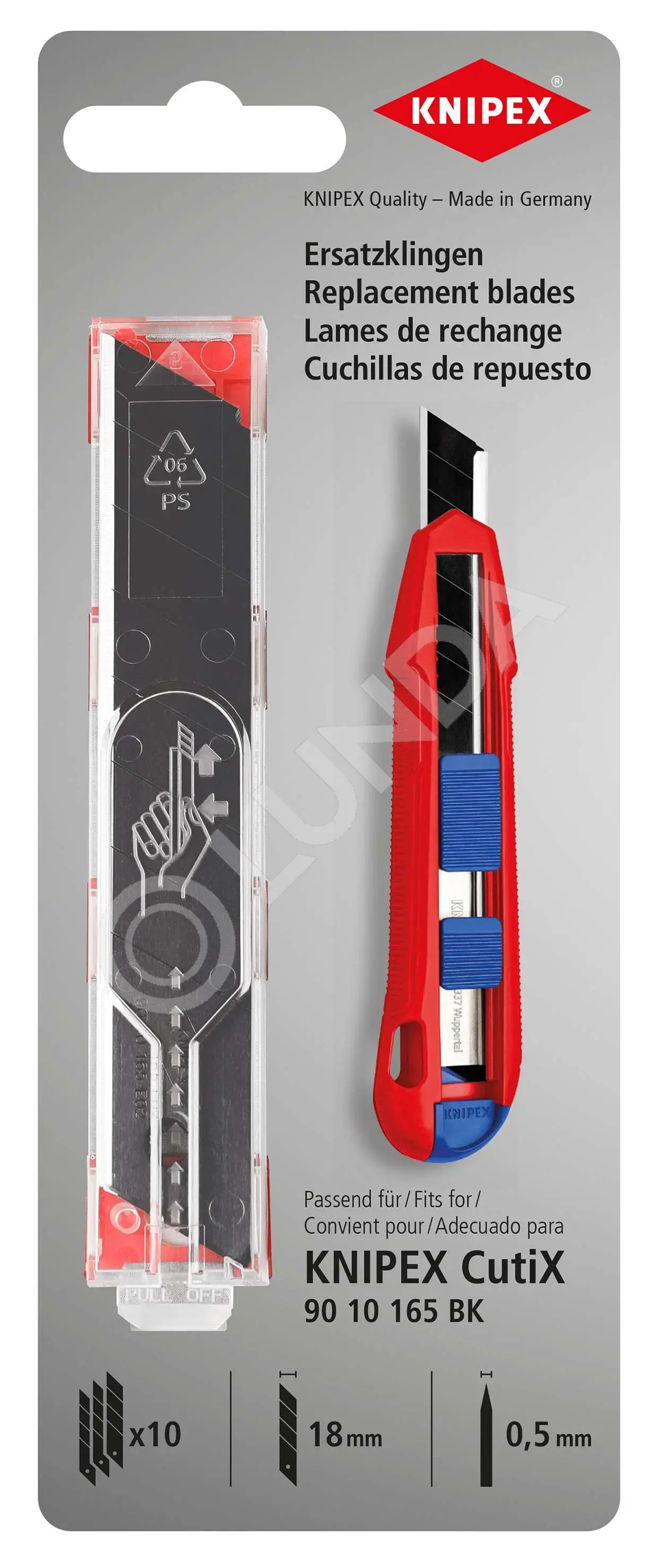 Лезвия для ножа CutiX KN-9010165BK, 10 шт, Knipex KN-9010165E02