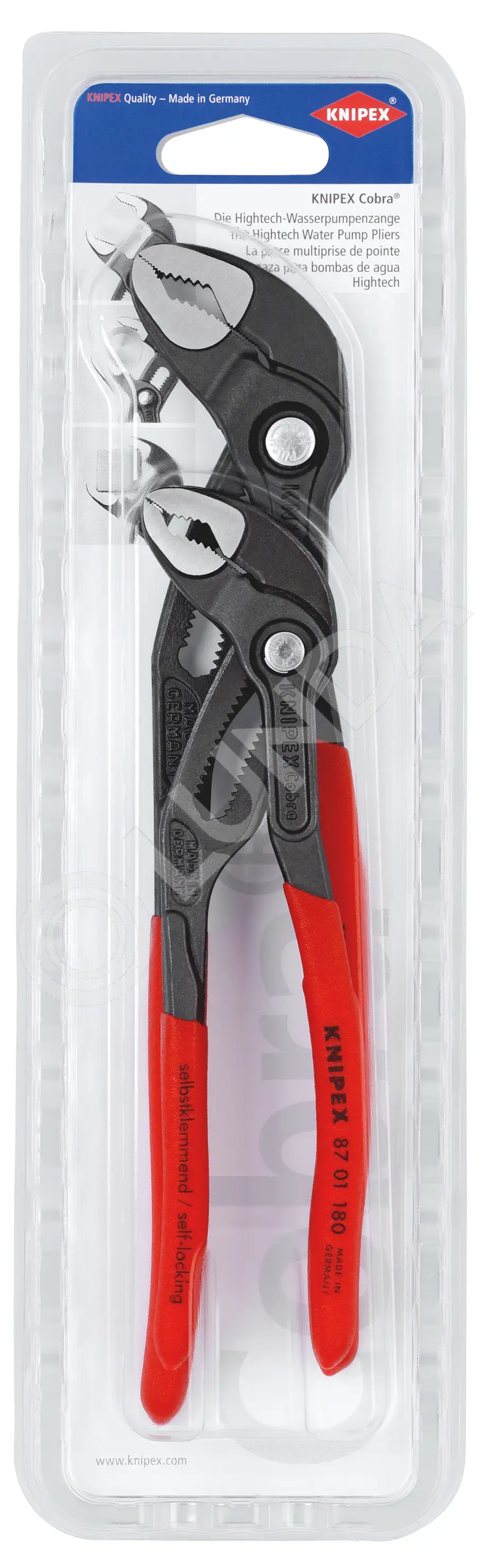Набор клещей переставныx Cobra, 2 предмета, Knipex