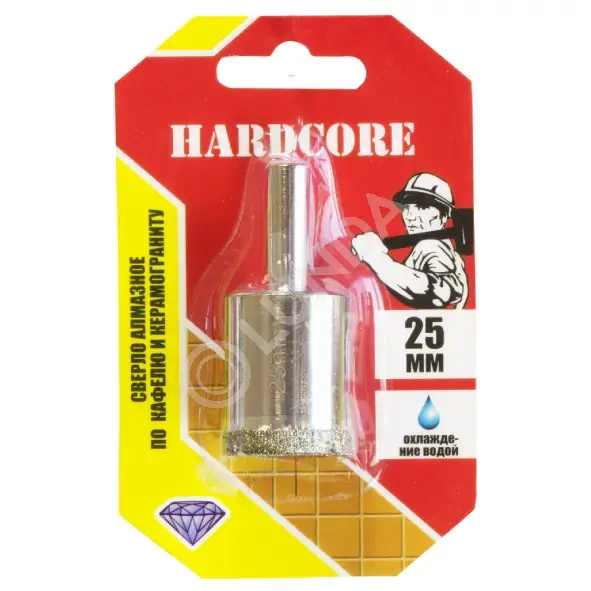 Сверло-коронка алмазное по кафелю и керамограниту, Hardcore