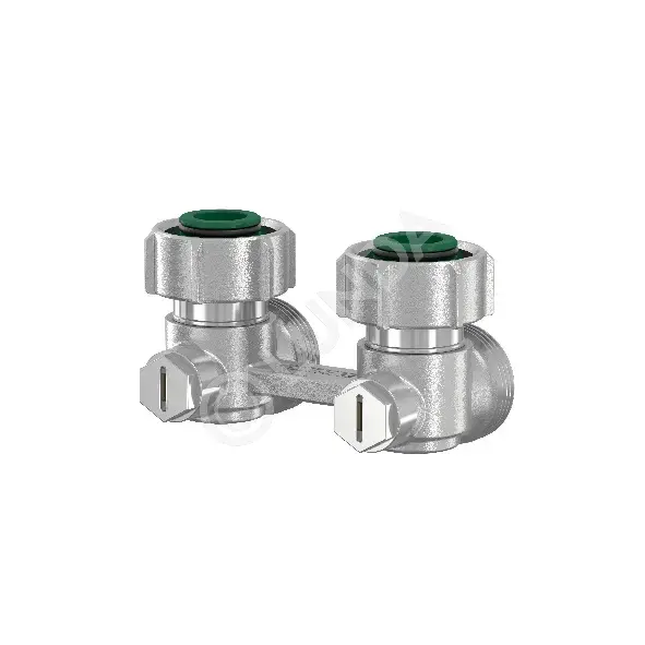 Узел нижнего подключения Simplex, Exclusive line, с конусными вставками, угловой, Flamco